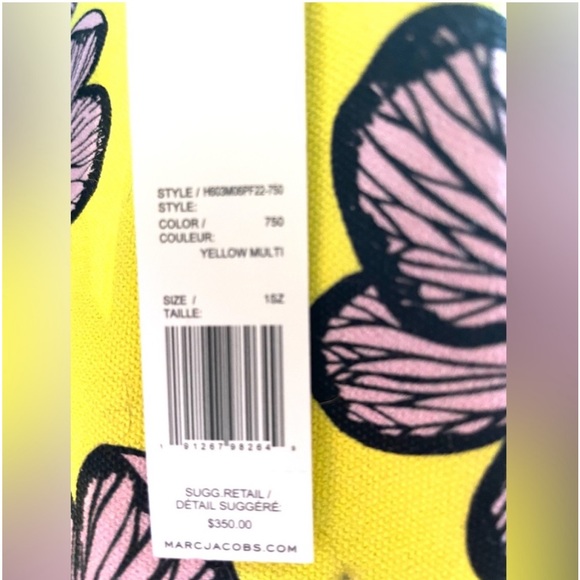 Marc Jacobs Yellow Blk Floral Bucket Bag - Picture 2 of 4